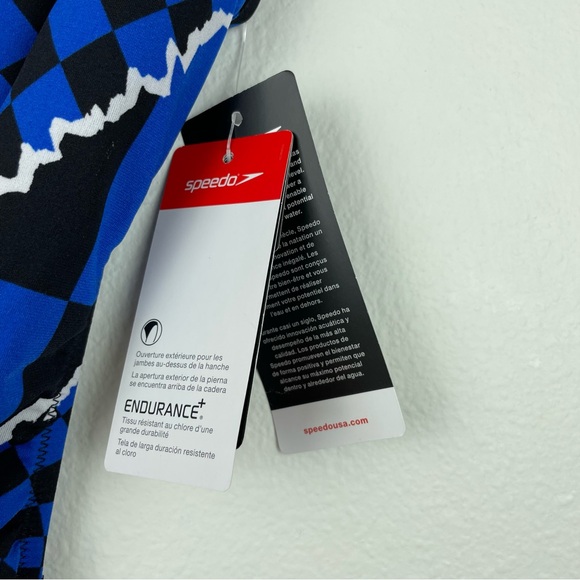 Speedo NEW with tags Blue and Black Endurance One Piece Size 28 Swimsuit - Picture 4 of 11